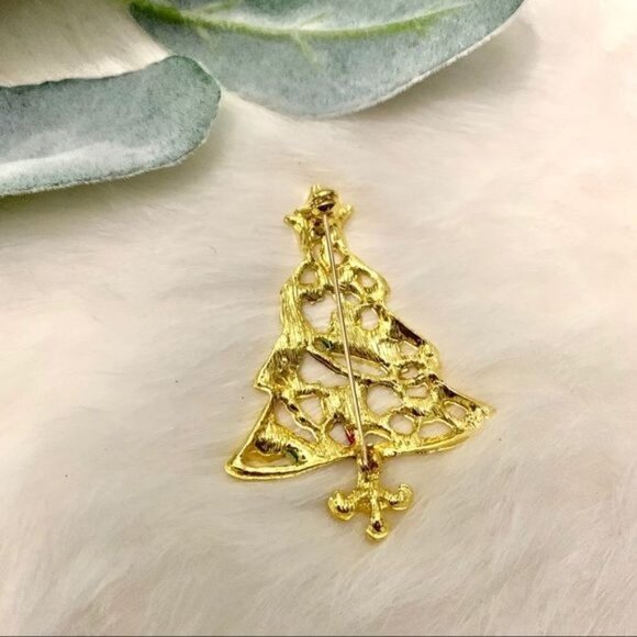 Christmas Tree Brooch / Pin Holiday Stocking Stuffer Gift Idea - Picture 3 of 3